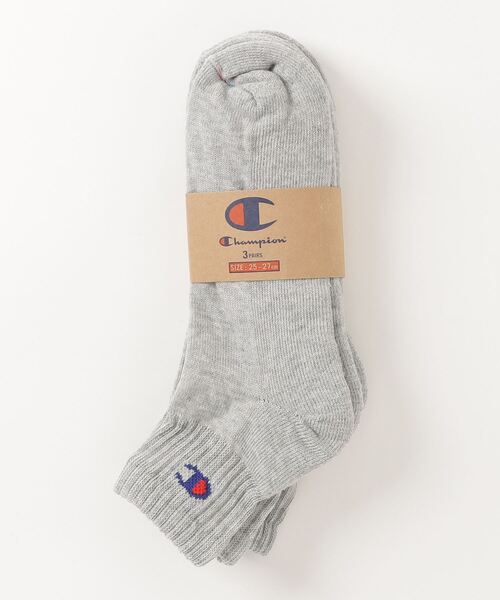 Champion（チャンピオン）の「【CHAMPION/チャンピオン】　ワンポイントクォーターソックス3P　CMSCY202　ワンポイントロゴ　3足組（ソックス/靴下・メンズ・ネイビー/ブラック/ホワイト/グレー・SMALL/MEDIUM/LARGE）」の3枚目の写真