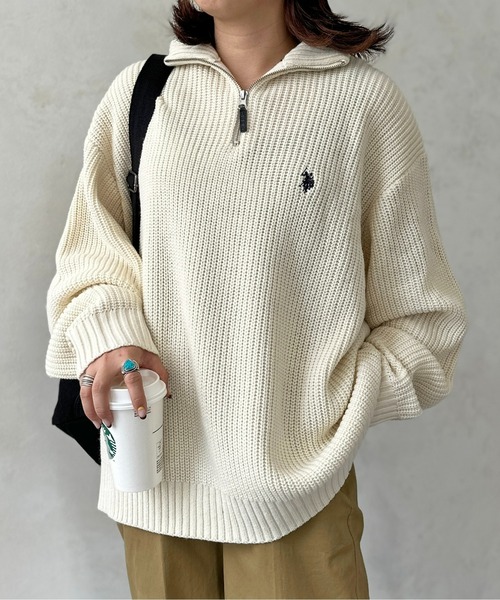 TTT_MSW Kasuri Knit polo ハーフジップ ニット 刺繍 TTT_MSW Kasuri Knit polo ハーフジップ ニット 刺繍 TTT_MSW Kasuri