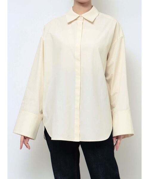 LAGUNAMOON（ラグナムーン）の「2WAYオーバーサイズシャツ（シャツ/ブラウス・レディース・ベージュ/アイボリー/ブラック・FREE）」の12枚目の写真