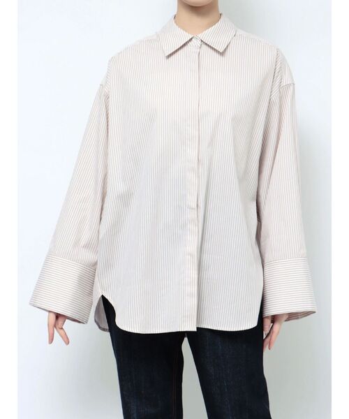 LAGUNAMOON（ラグナムーン）の「2WAYオーバーサイズシャツ（シャツ/ブラウス・レディース・ベージュ/アイボリー/ブラック・FREE）」の11枚目の写真