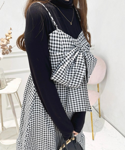 apres jour(アプレジュール)の「リボンキャミワンピース【ZOZOTOWN限定アイテム】(ワンピース・レディース・ブラック/ブラック系その他/ピンクベージュ・フリー/X-LARGE)」の14枚目の写真