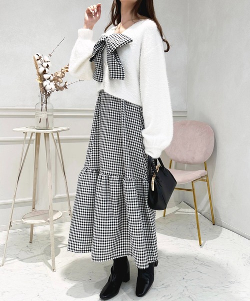 apres jour(アプレジュール)の「リボンキャミワンピース【ZOZOTOWN限定アイテム】(ワンピース・レディース・ブラック/ブラック系その他/ピンクベージュ・フリー/X-LARGE)」の20枚目の写真