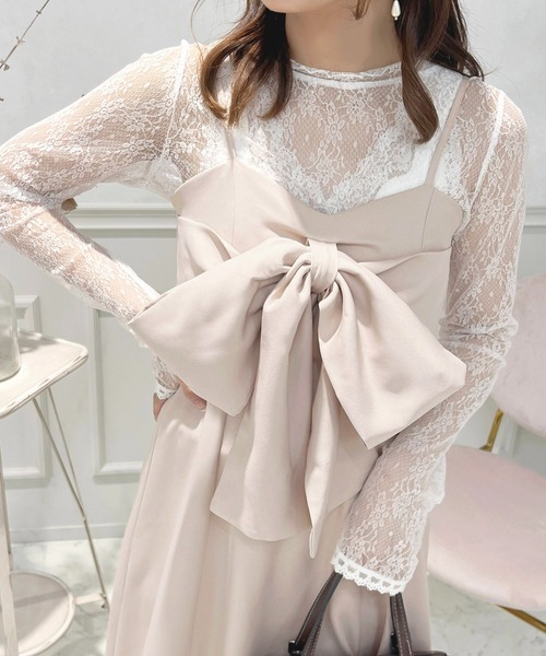 apres jour(アプレジュール)の「リボンキャミワンピース【ZOZOTOWN限定アイテム】(ワンピース・レディース・ブラック/ブラック系その他/ピンクベージュ・フリー/X-LARGE)」の21枚目の写真