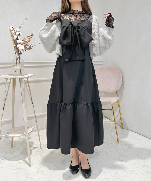 apres jour(アプレジュール)の「リボンキャミワンピース【ZOZOTOWN限定アイテム】(ワンピース・レディース・ブラック/ブラック系その他/ピンクベージュ・フリー/X-LARGE)」の11枚目の写真