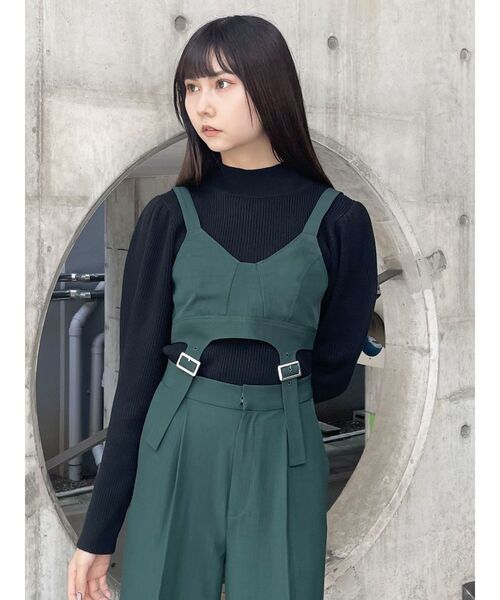 MURUA(ムルーア)の「ビスチェディテールロンパース(つなぎ/オールインワン・レディース・グリーン/ブラック/ブラウン・FREE)」の15枚目の写真