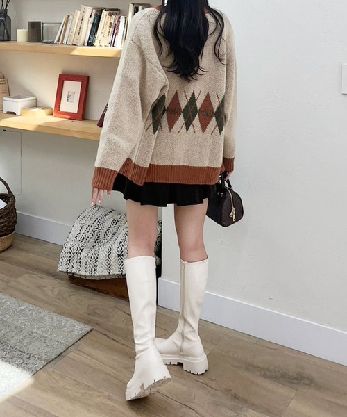 POLO BCS(ポロ・ビーシーエス)】アーガイルカーディガン 975498