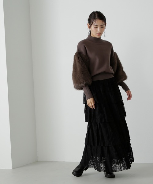 NATURAL BEAUTY BASIC(ナチュラルビューティーベーシック)の「◇レースプリーツティアードスカート(スカート・レディース・ブラック・SMALL/MEDIUM)」の22枚目の写真