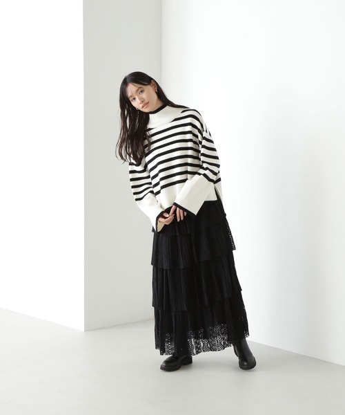 NATURAL BEAUTY BASIC(ナチュラルビューティーベーシック)の「◇レースプリーツティアードスカート(スカート・レディース・ブラック・SMALL/MEDIUM)」の21枚目の写真