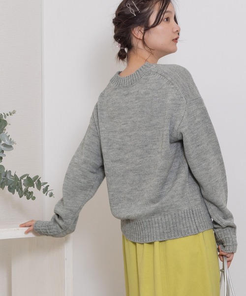 POU DOU DOU（プードゥドゥ）の「GOOD SWEATERロゴジャガードニット（ニット/セーター・レディース・ブラック/アイボリー/グレー・3）」の10枚目の写真