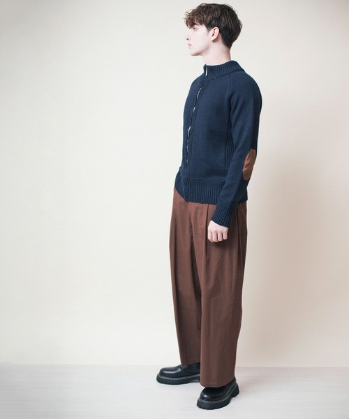 aimoha(アイモハ)の「aimoha menエルボーパッチ ハーフジッパーセーター(ニット/セーター・メンズ・オリーブ/ダークネイビー・L/XL/M/XXL)」の12枚目の写真