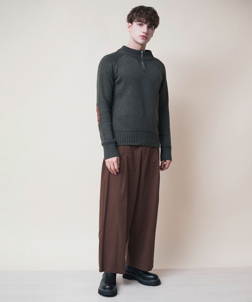 aimoha(アイモハ)の「aimoha menエルボーパッチ ハーフジッパーセーター(ニット/セーター・メンズ・オリーブ/ダークネイビー・L/XL/M/XXL)」の6枚目の写真
