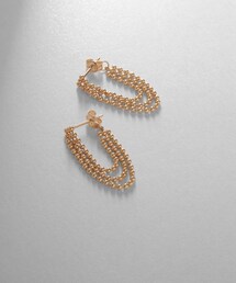 K10コンパクト3連チェーン フープピアス（ピアス（両耳用