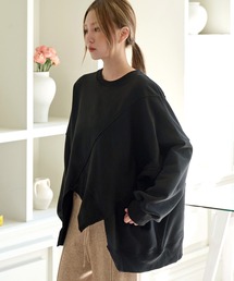 UNE MANSION | 【マタニティウェア可能】カッティングアンバランスオーバーサイズトレーナー(スウェット)