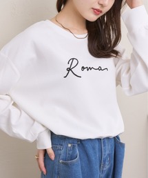 プリント ウエストドロスト クロップド スウェット