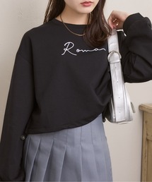 プリント ウエストドロスト クロップド スウェット