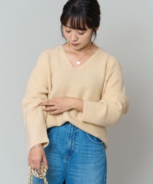 BARNYARDSTORM | ブークレ深Vネックニット(ニット/セーター)