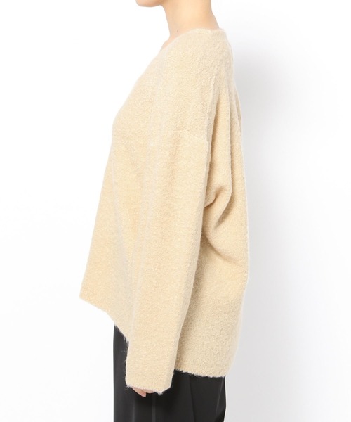 BARNYARDSTORM（バンヤードストーム）の「ブークレ深Vネックニット（ニット/セーター・レディース・モカ/ベージュ・FREE）」の12枚目の写真