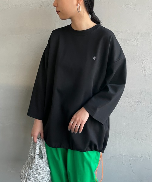 ユニバーサルオーバーオール 別注 7分袖 ドローコード付きポンチTシャツ UNIVERSAL OVERALL/ユニバーサルオーバーオール] 別注 7分袖