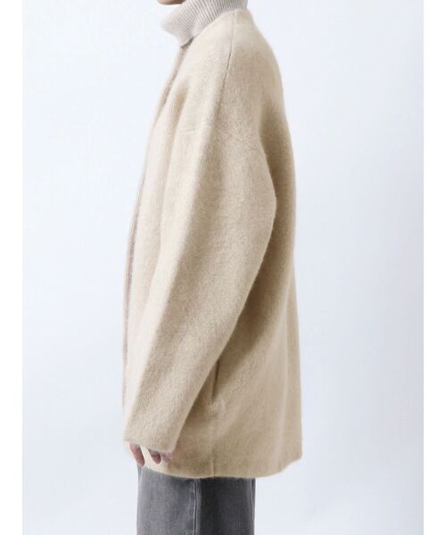 ELENDEEK（エレンディーク）の「CNラクーンミックスWカーディガン（ノーカラージャケット・レディース・ベージュ/ブラック/アイボリー・01）」の22枚目の写真