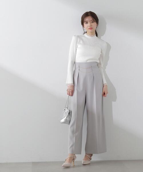 PROPORTION BODY DRESSING（プロポーションボディドレッシング）の「サス付きチェーンデザインワイドパンツ / 1214130202（その他パンツ・レディース・オフホワイト/ブラック/グレー・MEDIUM/SMALL）」の17枚目の写真