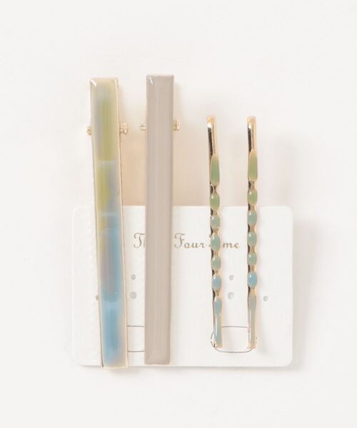 Three Four Time（ｽﾘｰﾌｫｰﾀｲﾑ）の「マーブルエポクリップ＆ピン（ヘアピン・レディース・ブルー/ピンク/ベージュ・FREE）」の5枚目の写真