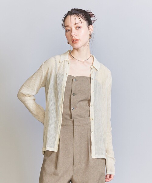 【新品未使用】楊柳 シャツ カーディガン ―ウォッシャブル― BEAUTY&YOUTH UNITED ARROWS（ビューティーアンドユース