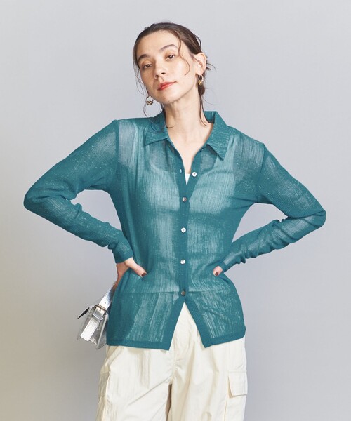 【新品未使用】楊柳 シャツ カーディガン ―ウォッシャブル― BEAUTY&YOUTH UNITED ARROWS（ビューティーアンドユース