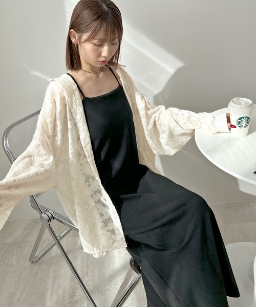 セール】ジャガードフラワーシアーシャツ（シャツ/ブラウス）｜Futier