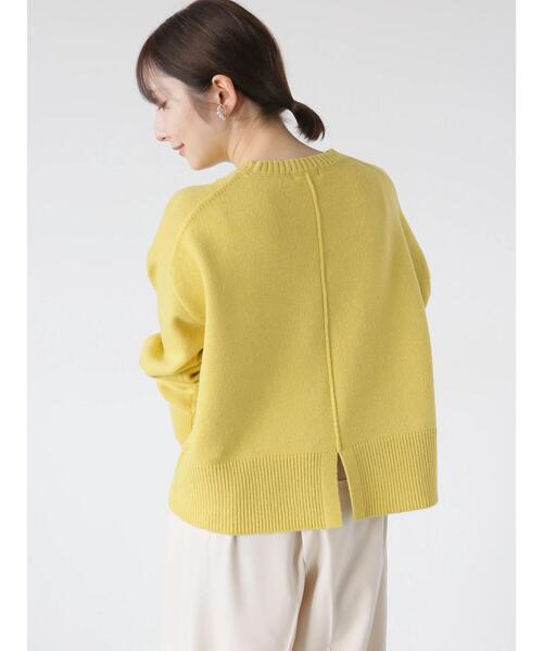 Te chichi TERRASSE（テチチテラス）の「バックスリットクルーネックトップス（ニット/セーター・レディース・オフホワイト/ミント/イエロー/ブラック・F）」の4枚目の写真