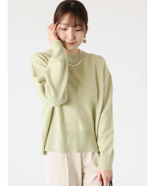 Te chichi TERRASSE（テチチテラス）の「バックスリットクルーネックトップス（ニット/セーター・レディース・オフホワイト/ミント/イエロー/ブラック・F）」の3枚目の写真