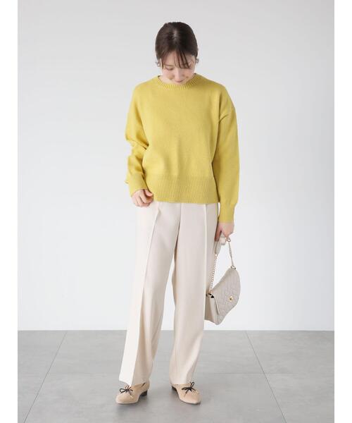 Te chichi TERRASSE（テチチテラス）の「バックスリットクルーネックトップス（ニット/セーター・レディース・オフホワイト/ミント/イエロー/ブラック・F）」の6枚目の写真