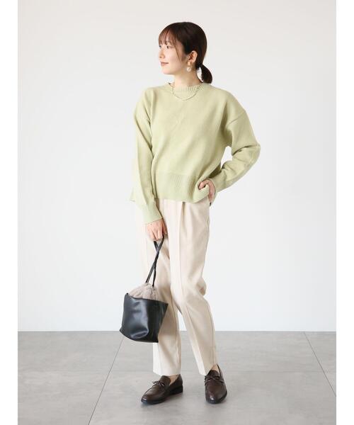 Te chichi TERRASSE（テチチテラス）の「バックスリットクルーネックトップス（ニット/セーター・レディース・オフホワイト/ミント/イエロー/ブラック・F）」の10枚目の写真