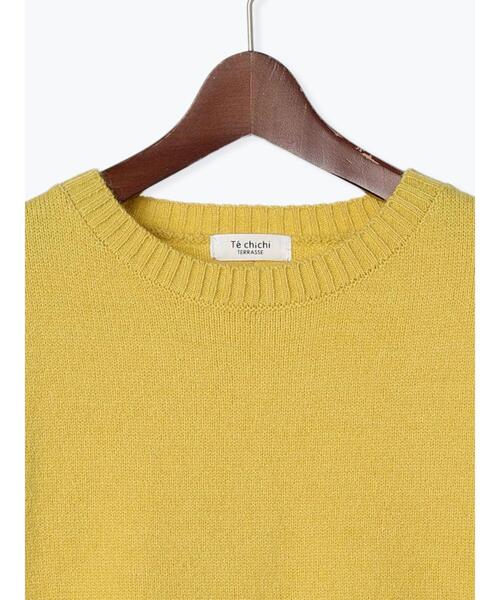 Te chichi TERRASSE（テチチテラス）の「バックスリットクルーネックトップス（ニット/セーター・レディース・オフホワイト/ミント/イエロー/ブラック・F）」の15枚目の写真