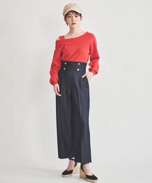 31 Sons de mode（トランテアン　ソン　ドゥ　モード）の「マリンワイドパンツ（その他パンツ・レディース・ライトグリーン/ダークインディゴブルー/ブラック・38/36）」の4枚目の写真