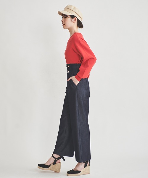 31 Sons de mode（トランテアン　ソン　ドゥ　モード）の「マリンワイドパンツ（その他パンツ・レディース・ライトグリーン/ダークインディゴブルー/ブラック・38/36）」の7枚目の写真