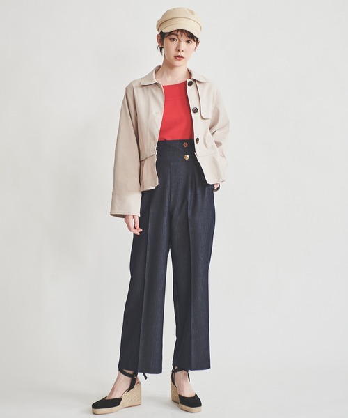 31 Sons de mode（トランテアン　ソン　ドゥ　モード）の「マリンワイドパンツ（その他パンツ・レディース・ライトグリーン/ダークインディゴブルー/ブラック・38/36）」の9枚目の写真