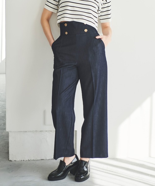 31 Sons de mode（トランテアン　ソン　ドゥ　モード）の「マリンワイドパンツ（その他パンツ・レディース・ライトグリーン/ダークインディゴブルー/ブラック・38/36）」の13枚目の写真