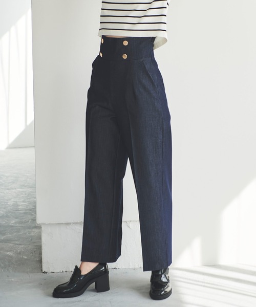 31 Sons de mode（トランテアン　ソン　ドゥ　モード）の「マリンワイドパンツ（その他パンツ・レディース・ライトグリーン/ダークインディゴブルー/ブラック・38/36）」の14枚目の写真