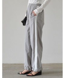 [2024SS COLLECTION][低身長/高身長サイズ有]ナイロンタフタ配色ジョガーサイドラインパンツ