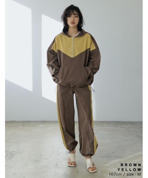 Re:EDIT（リエディ）の「[2024SS COLLECTION][低身長/高身長サイズ有]ナイロンタフタ配色ジョガーサイドラインパンツ（その他パンツ・レディース・ブラック系その他/グレー系その他/ブラウン系その他/ブラック系その他2/ホワイト系その他・SHORT/MEDIUM/TALL/LARGE）」の18枚目の写真