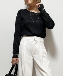 ウェーブジャガード　クルーネックロンT