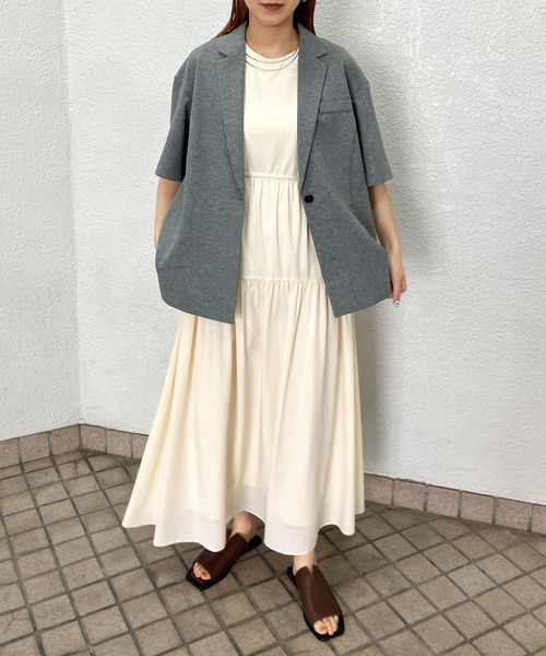 KBF(ケイビーエフ)の「ノースリーブドロストワンピース(ワンピース・レディース・アイボリー/ブラック/カーキ・ONE)」の2枚目の写真