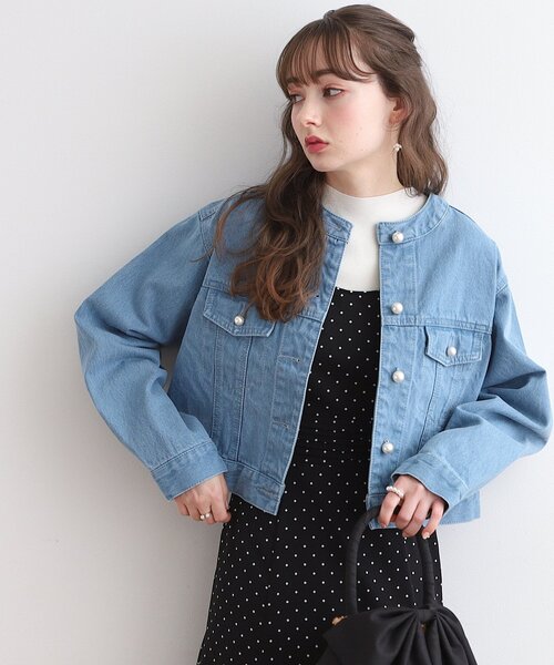 couture brooch（クチュールブローチ）の「◇パール調釦ノーカラー