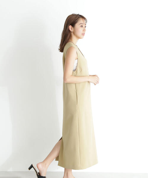 NATURAL BEAUTY BASIC(ナチュラルビューティーベーシック)の「◇カルゼストレッチシリーズ ナロージャンスカ(ジャンパースカート・レディース・ベージュ/ブラック/オフホワイト・MEDIUM/SMALL)」の17枚目の写真