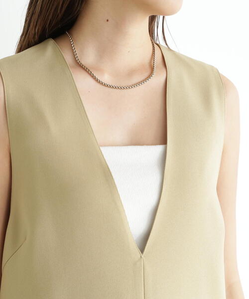 NATURAL BEAUTY BASIC(ナチュラルビューティーベーシック)の「◇カルゼストレッチシリーズ ナロージャンスカ(ジャンパースカート・レディース・ベージュ/ブラック/オフホワイト・MEDIUM/SMALL)」の19枚目の写真