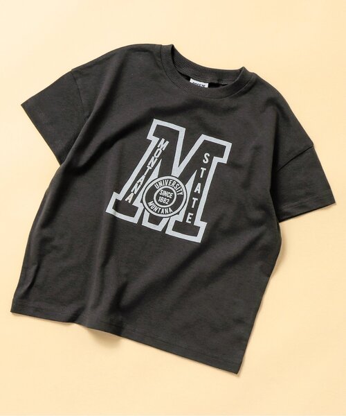 BREEZE（ブリーズ）の「【WEB限定】カレッジTシャツ（Tシャツ/カットソー・キッズ・イエロー/パープル/チャコール/サーモンピンク/グリーン/ターコイズブルー/オフホワイト/グレー/ブラック/アイボリー・100/90/130/120/150/110/140）」の5枚目の写真