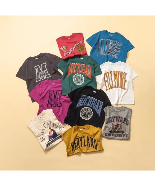 BREEZE（ブリーズ）の「【WEB限定】カレッジTシャツ（Tシャツ/カットソー・キッズ・イエロー/パープル/チャコール/サーモンピンク/グリーン/ターコイズブルー/オフホワイト/グレー/ブラック/アイボリー・100/90/130/120/150/110/140）」の22枚目の写真