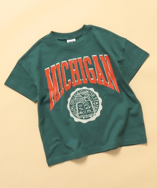 BREEZE（ブリーズ）の「【WEB限定】カレッジTシャツ（Tシャツ/カットソー・キッズ・イエロー/パープル/チャコール/サーモンピンク/グリーン/ターコイズブルー/オフホワイト/グレー/ブラック/アイボリー・100/90/130/120/150/110/140）」の15枚目の写真