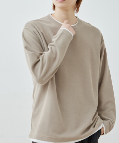 j.n.r.d(ジェー・エヌ・アール・ディー)の「j.n.r.d/フェイクレイヤードプルオーバー(Tシャツ/カットソー・メンズ・グレー/ブラック/ベージュ・L/LL/M)」の1枚目の写真