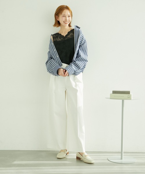 ROPE' PICNIC(ロペピクニック)の「総レースインナー(タンクトップ・レディース・ホワイト/ブラック・38/40)」の13枚目の写真